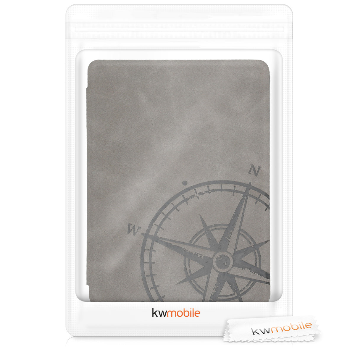 kwmobile Schutzhülle für Tolino Page 2 Hülle - eReader Case aus Kunstleder mit Auto Sleep Funktion - Herz Brush