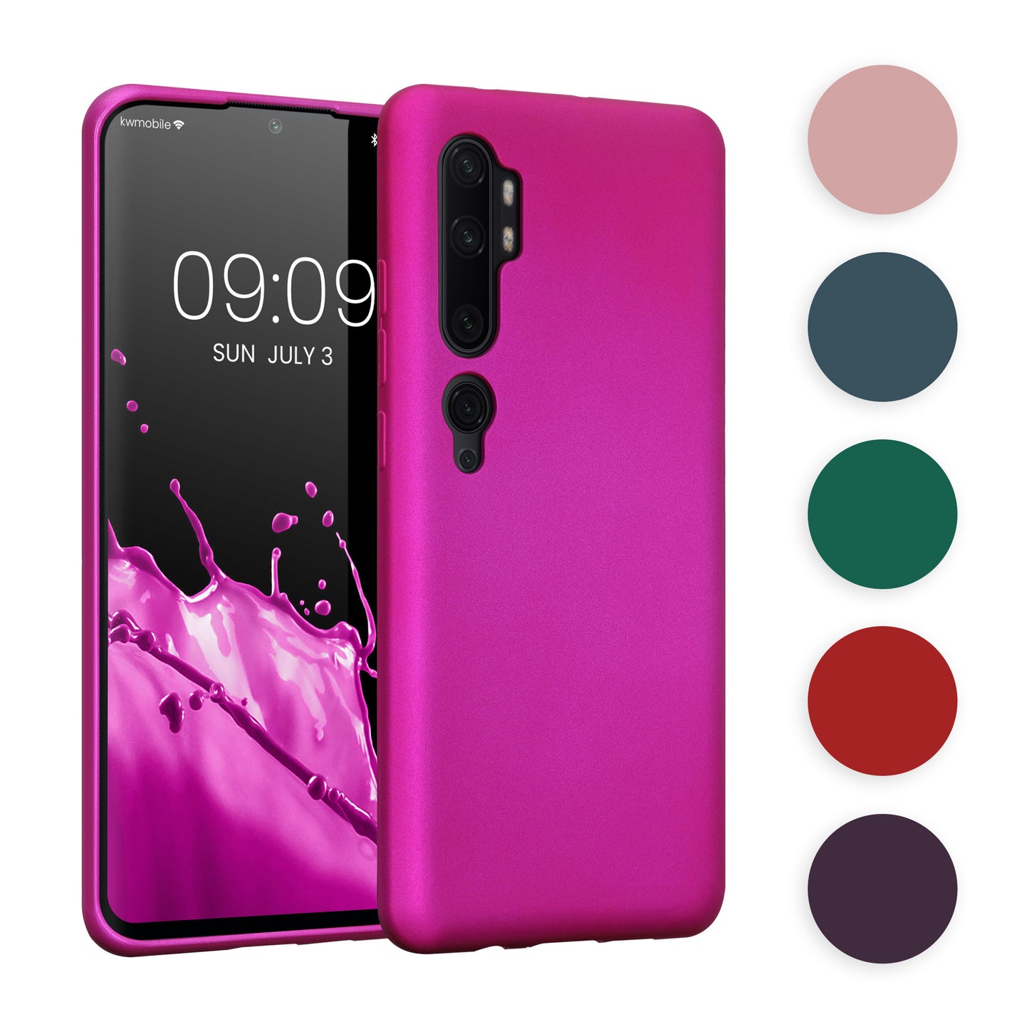 kwmobile Case kompatibel mit Xiaomi Mi Note 10 / Note 10 Pro Hülle - Schutzhülle aus Silikon metallisch schimmernd - Handyhülle Metallic Petrol Metallic Petrol  
