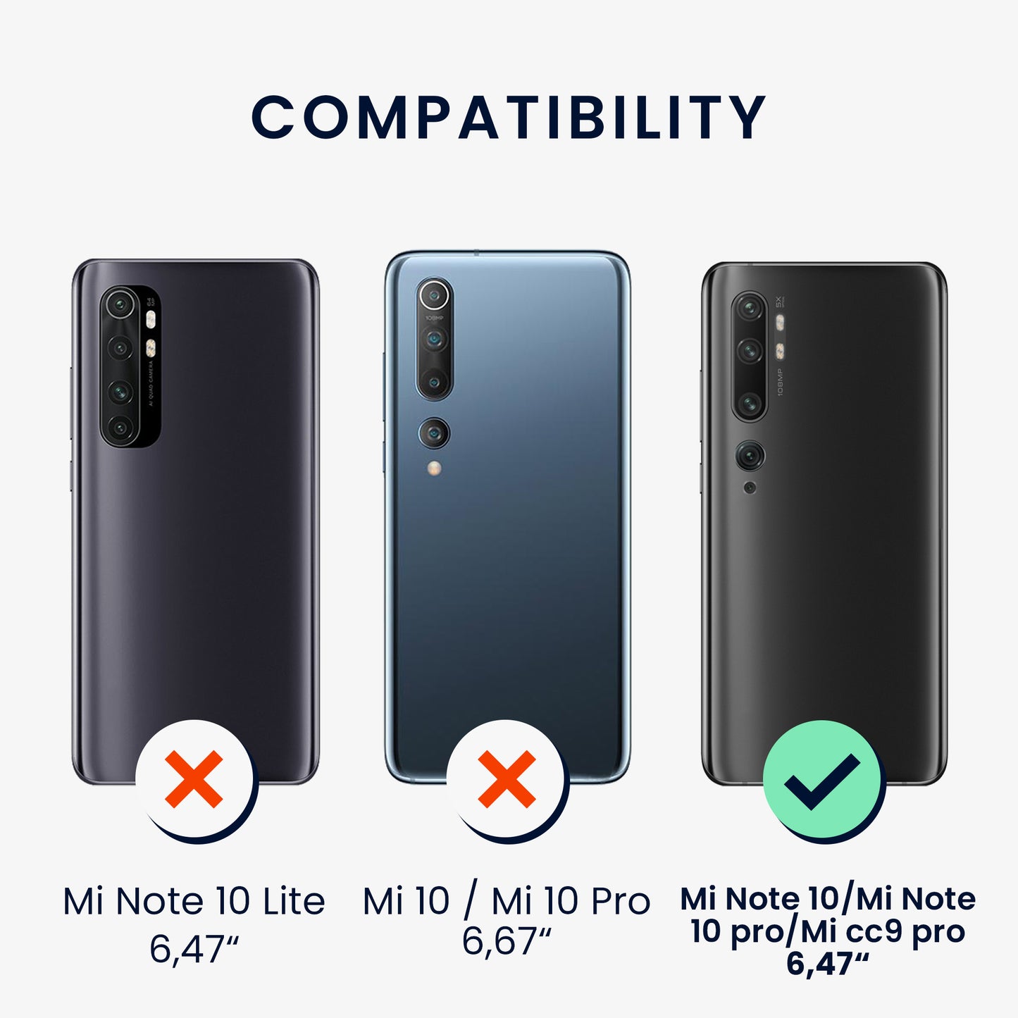 kwmobile Handyhülle für Xiaomi Mi Note 10 / Note 10 Pro Hülle - Silikon Case - Schutzhülle Cover
