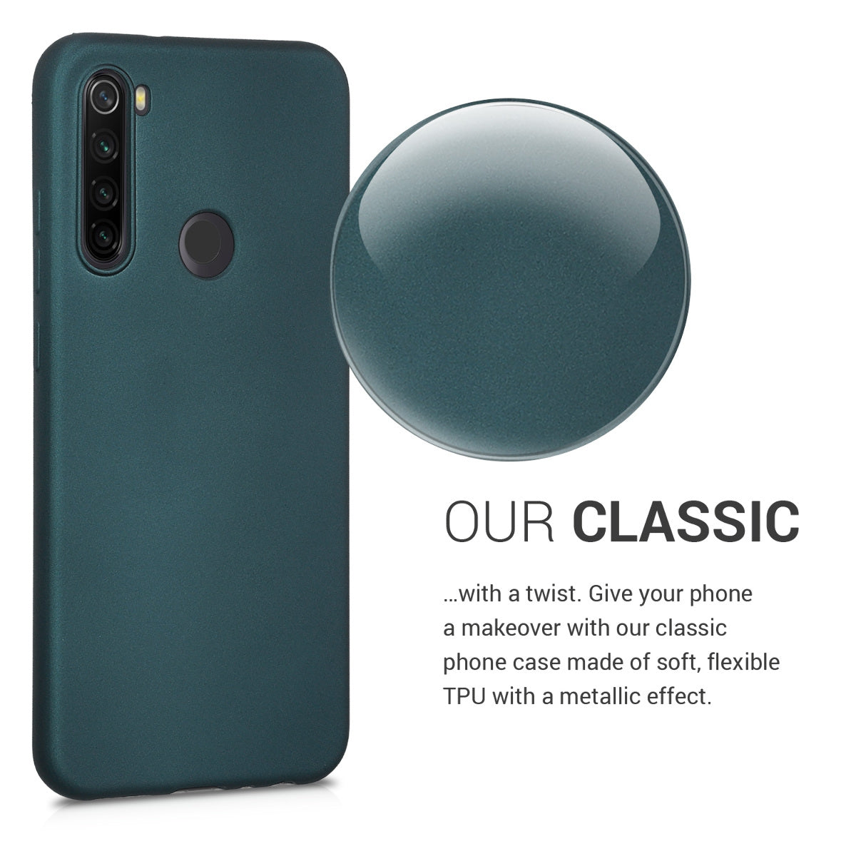 kwmobile Handyhülle für Xiaomi Redmi Note 8T Hülle - Silikon Case schimmernd - Schutzhülle Cover