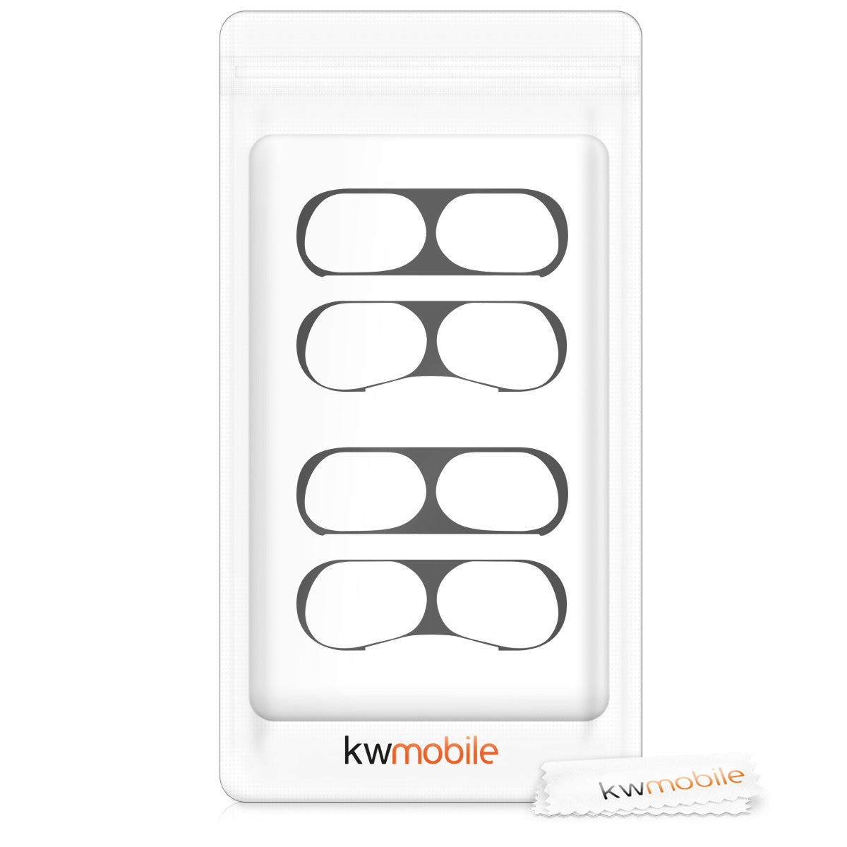 kwmobile Staubschutz Sticker kompatibel mit Apple AirPods Pro - Metallstaub Schutz Aufkleber Skins