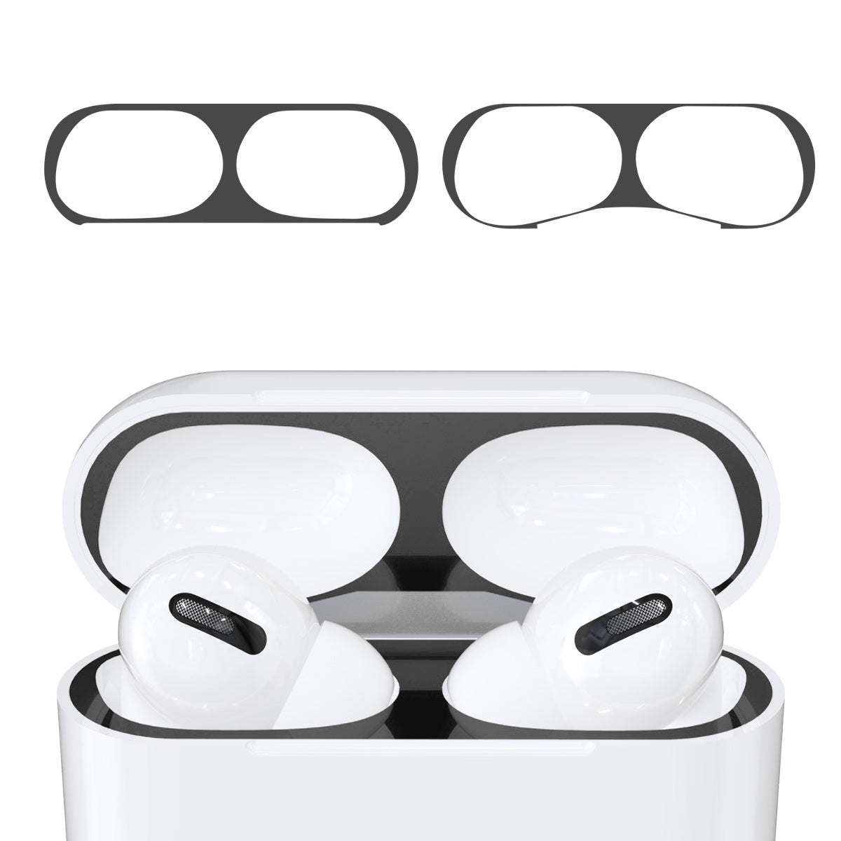 kwmobile Staubschutz Sticker kompatibel mit Apple AirPods Pro - Metallstaub Schutz Aufkleber Skins