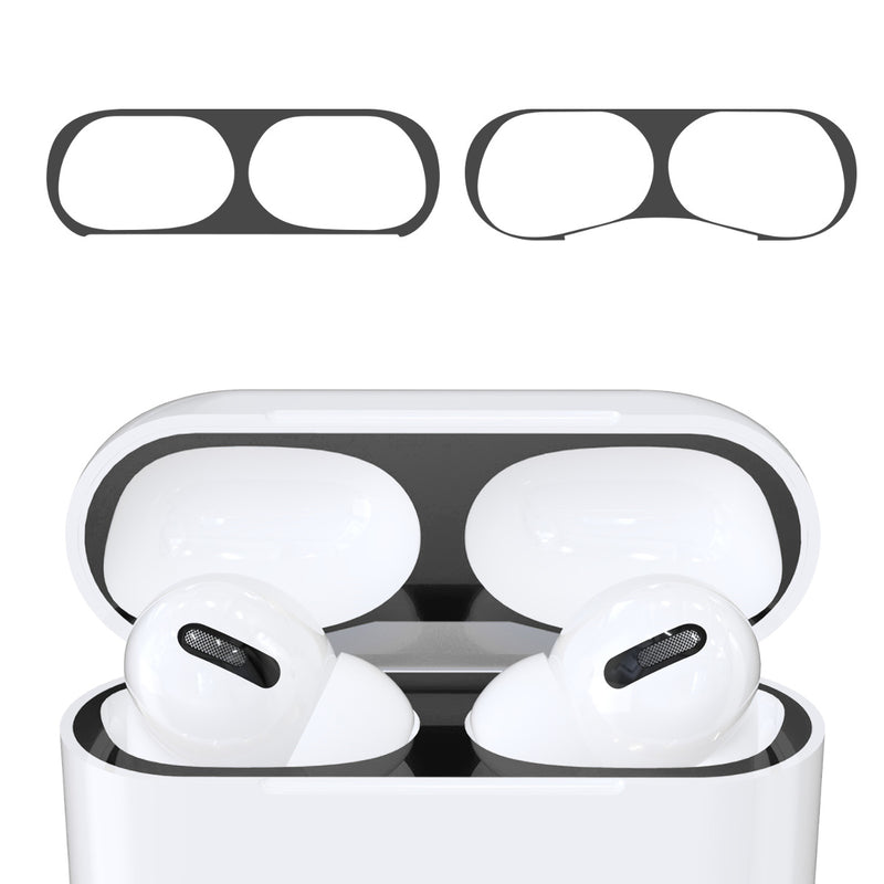 kwmobile Staubschutz Sticker kompatibel mit Apple AirPods Pro - Metallstaub Schutz Aufkleber Skins