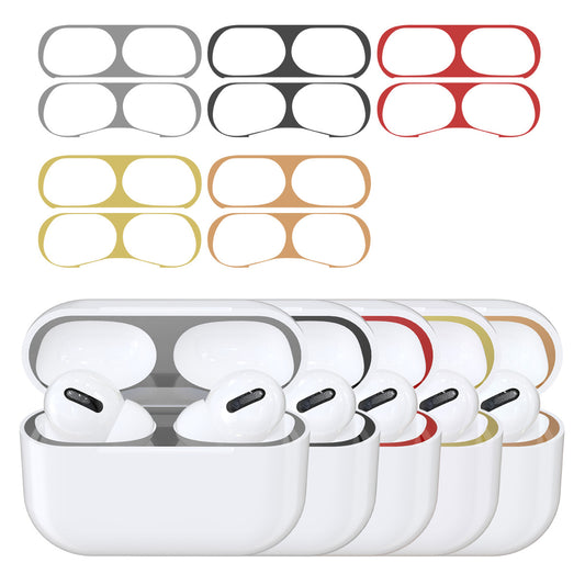 kwmobile Staubschutz Sticker kompatibel mit Apple AirPods Pro - Metallstaub Schutz Aufkleber Skins in Schwarz Schwarz  