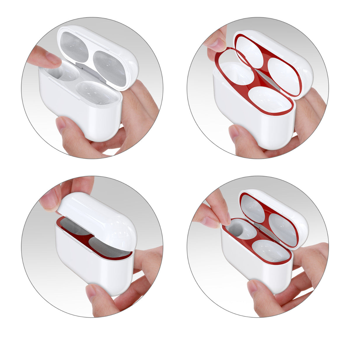 kwmobile Staubschutz Sticker kompatibel mit Apple AirPods Pro - Metallstaub Schutz Aufkleber Skins