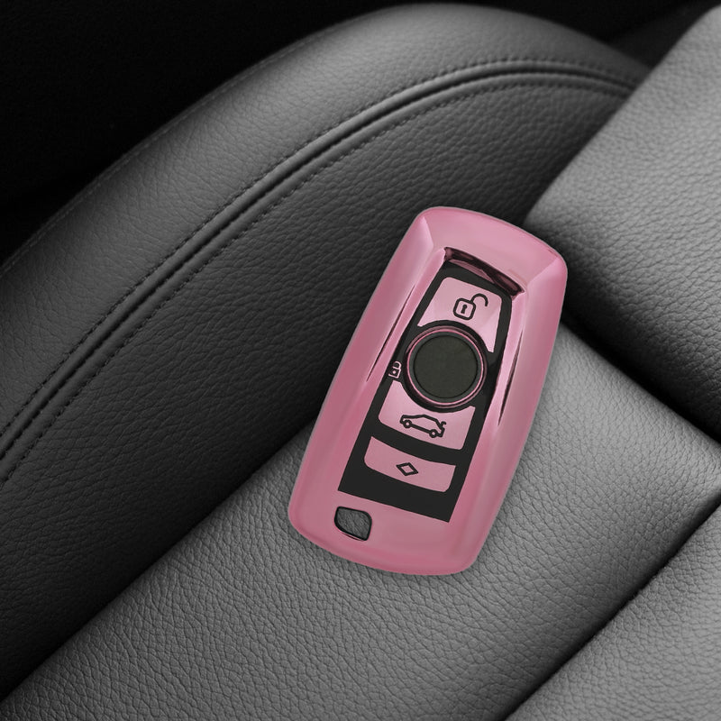 kwmobile Autoschlüssel Hülle kompatibel mit BMW 3-Tasten Funk Autoschlüssel (nur Keyless Go) - Schlüsselhülle Silikon Cover