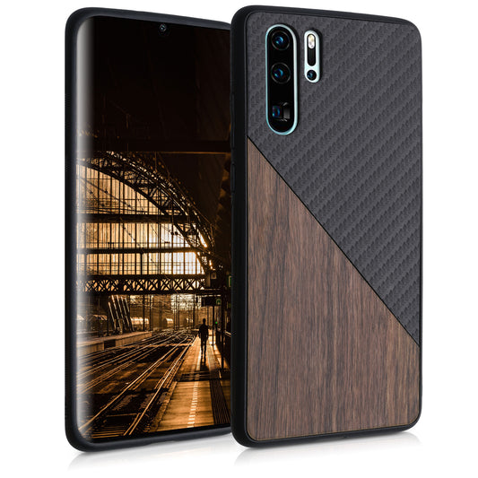 kwmobile Hülle kompatibel mit Huawei P30 Pro - Handyhülle - Handy Schutzhülle - Smartphone Cover - Dunkelbraun Schwarz Dunkelbraun  [dsg01]
