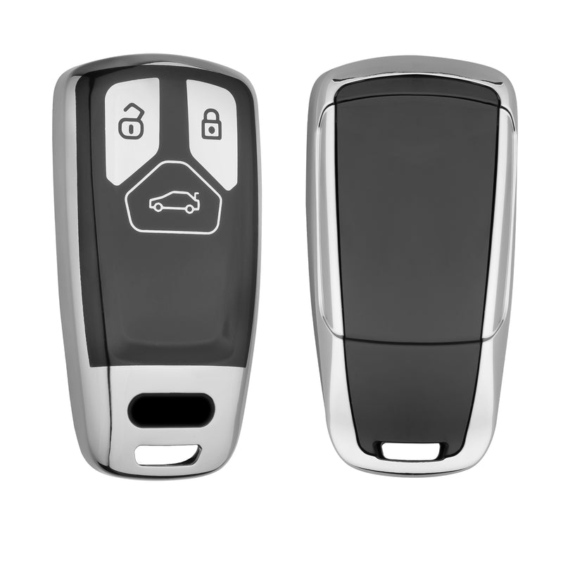kwmobile Autoschlüssel Hülle kompatibel mit Audi 3-Tasten Smartkey Autoschlüssel (nur Keyless Go) - Schlüsselhülle Silikon Cover