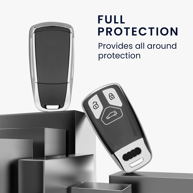kwmobile Autoschlüssel Hülle kompatibel mit Audi 3-Tasten Smartkey Autoschlüssel (nur Keyless Go) - Schlüsselhülle Silikon Cover