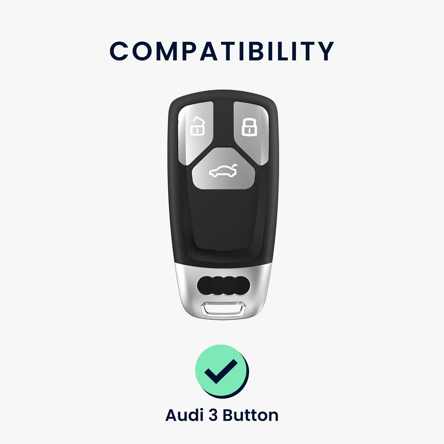 kwmobile Autoschlüssel Hülle kompatibel mit Audi 3-Tasten Smartkey Autoschlüssel (nur Keyless Go) - Schlüsselhülle Silikon Cover