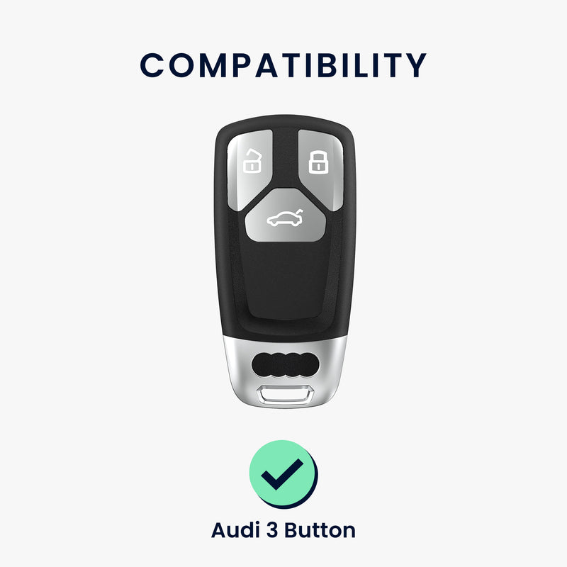 kwmobile Autoschlüssel Hülle kompatibel mit Audi 3-Tasten Smartkey Autoschlüssel (nur Keyless Go) - Schlüsselhülle Silikon Cover