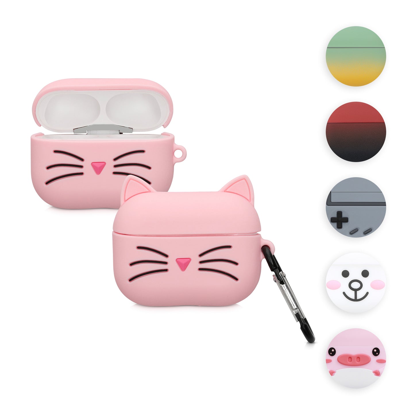 kwmobile Hülle kompatibel mit Apple AirPods Pro Hülle - Silikon Kopfhörer Schutzhülle Case Cover Schwarz Weiß Schwarz  [dsg01]