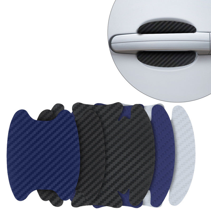 kwmobile 4x Universal Auto Türgriff Lackschutzfolie - selbstklebend - Carbon Schutzfolie Griffmulden Schwarz - 6,8 x 8,5 cm Schwarz  [dsg01]