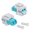 kwmobile 6x Keystone optisches Netzwerkkabel Modul - Kupplung Multimode Glasfaser - Anschluss für LC-Duplex Kabel an Patchpanel oder Anschlussdosen Weiß  