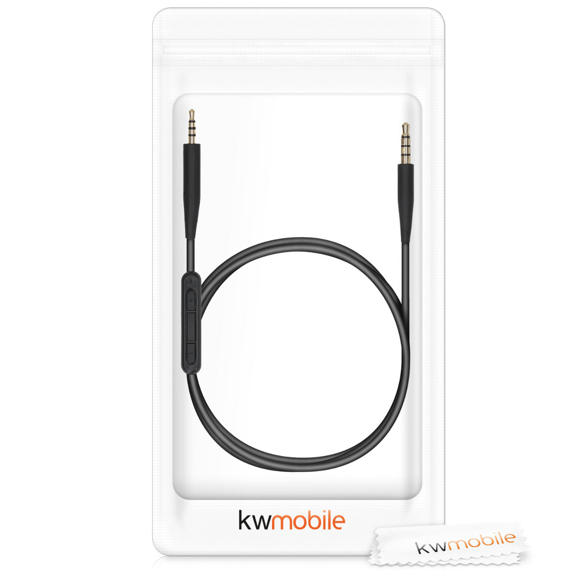kwmobile Kopfhörerkabel für Bose QuietComfort 35 Ersatz Kabel Mikrofon Lautstärkeregler 3.5mm Klinke