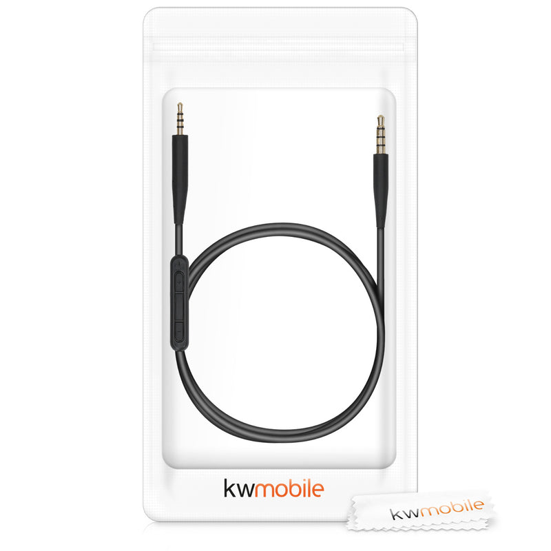 kwmobile Kopfhörerkabel für Bose QuietComfort 35 Ersatz Kabel Mikrofon Lautstärkeregler 3.5mm Klinke
