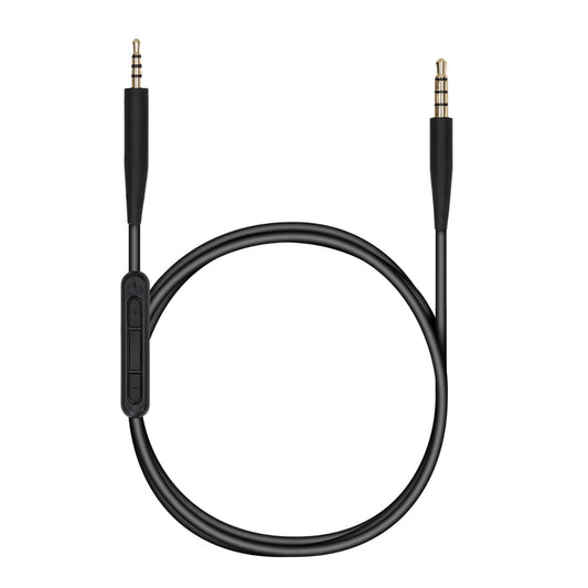 kwmobile Kopfhörerkabel für Bose QuietComfort 35 - Ersatz Kabel 140 cm Mikrofon Lautstärkeregler - 3.5mm Klinke Schwarz  