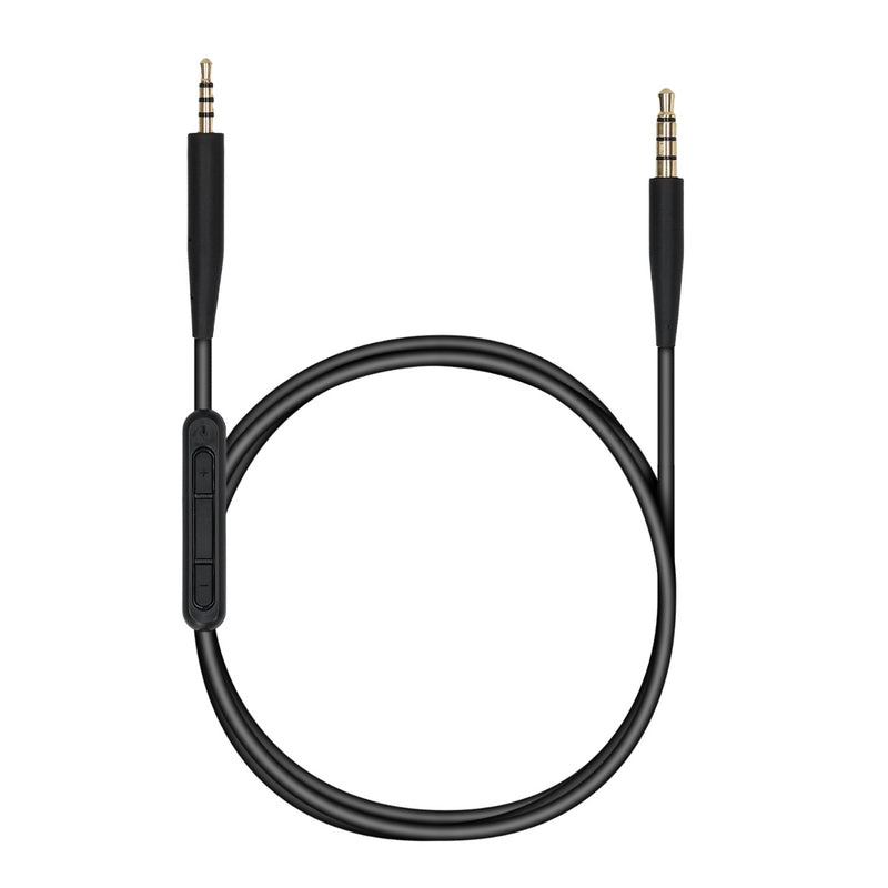 kwmobile Kopfhörerkabel für Bose QuietComfort 35 - Ersatz Kabel 140 cm Mikrofon Lautstärkeregler - 3.5mm Klinke Schwarz  