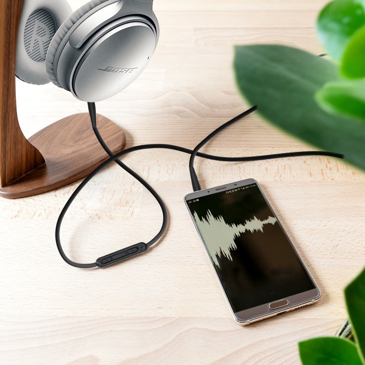 kwmobile Kopfhörerkabel für Bose QuietComfort 35 Ersatz Kabel Mikrofon Lautstärkeregler 3.5mm Klinke