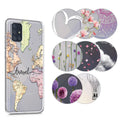 kwmobile Case kompatibel mit Samsung Galaxy A71 - Hülle Silikon transparent Kirschblütenblätter Rosa Dunkelbraun Transparent Rosa  [dsg04]