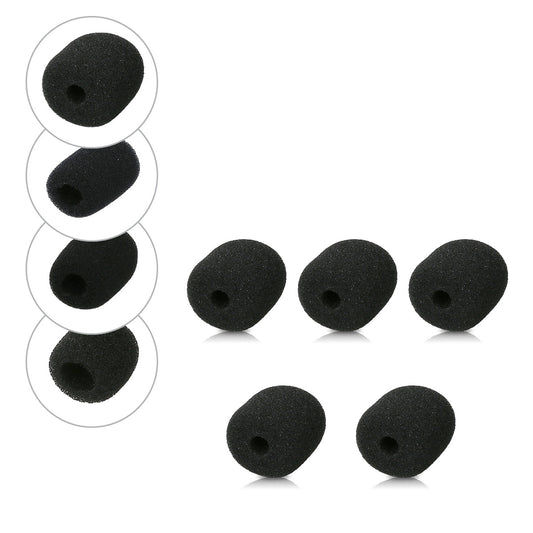 kwmobile Mikrofon Windschutz kompatibel mit div. Mikrofonen - 5 x Schaumstoffbezug mit den Maßen 2,5x3x1 cm in Schwarz Schwarz  [dsg03]