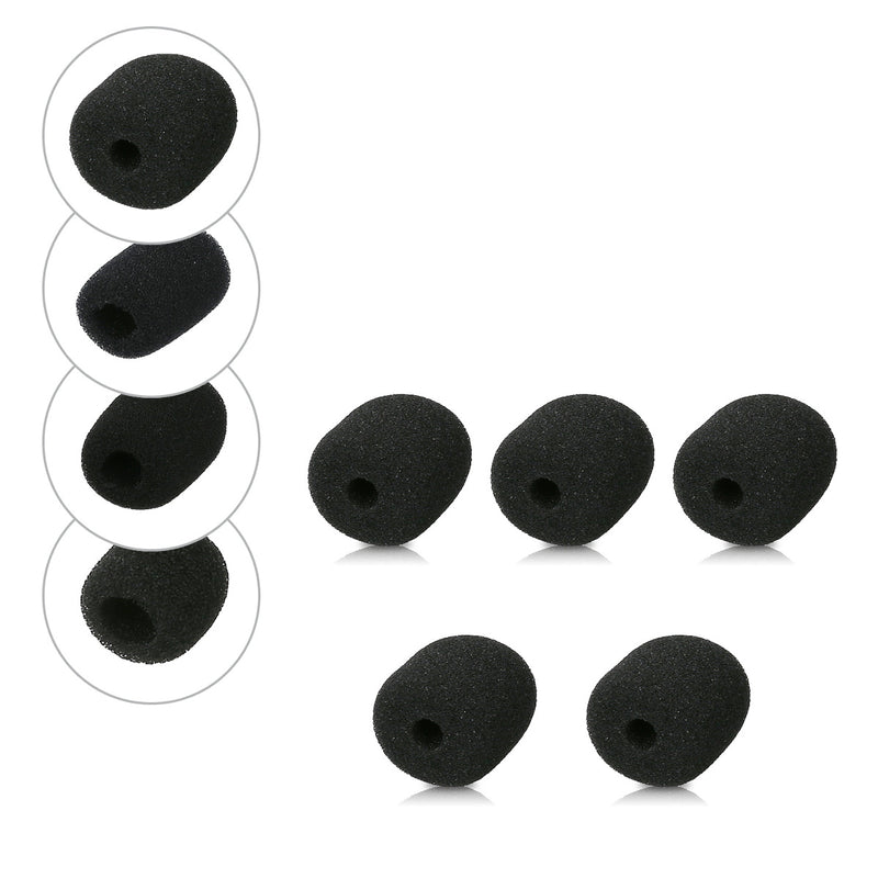kwmobile Mikrofon Windschutz kompatibel mit div. Mikrofonen - 5 x Schaumstoffbezug mit den Maßen 2,5x3x1 cm in Schwarz Schwarz  [dsg03]