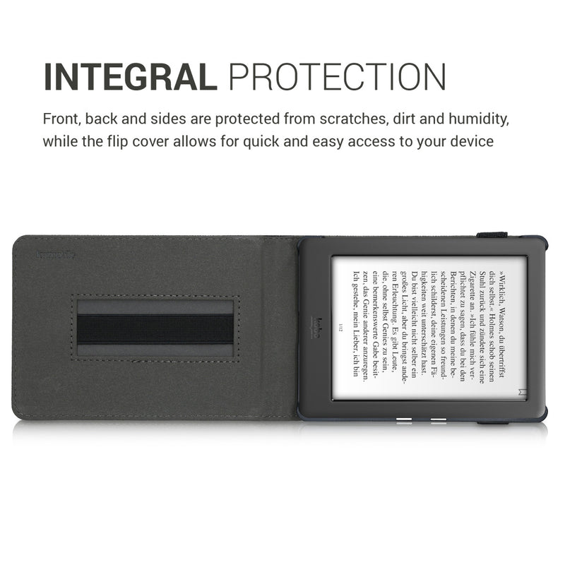 kwmobile Hülle kompatibel mit Kobo Glo HD / Touch 2.0 - mit Handschlaufe und Ständer - e-Reader Schutzhülle