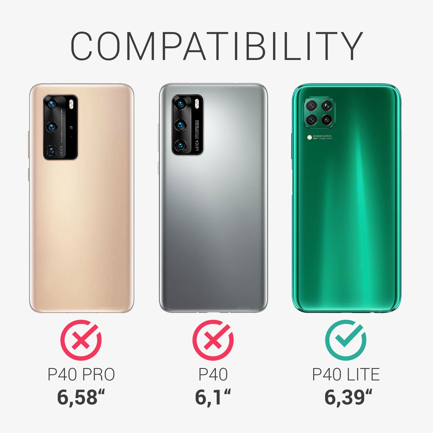 kwmobile Handyhülle für Huawei P40 Lite Hülle - Case - Kabelloses Laden - Schutzhülle Cover