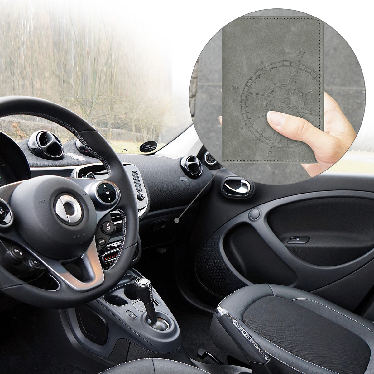 kwmobile Fahrzeugschein Hülle mit Kartenfächern Kunstleder Etui Tasche Zulassungsbescheinigung