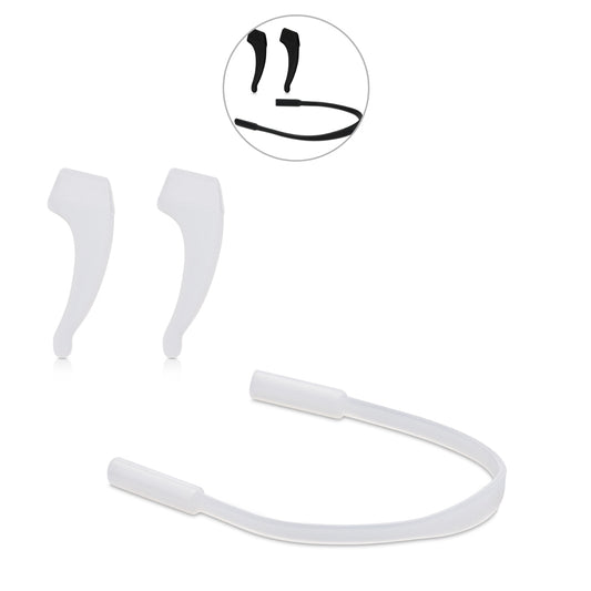 kwmobile Antirutsch Halterung und Brillenband für Brillenbügel Set - 4x L Silikon Ohrbügel Haken und 2x Band für Brille Schwarz Schwarz  
