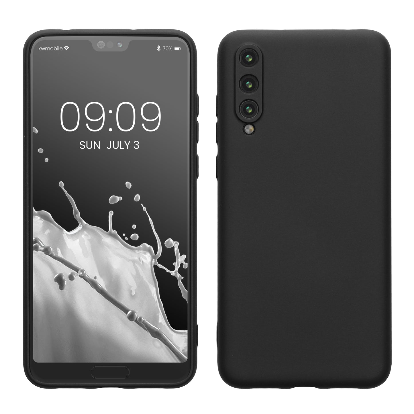 kwmobile Hülle kompatibel mit Huawei P20 Pro Hülle - gummierte TPU Silikon Handyhülle - Schutzhülle für kabelloses Laden - Case in Schwarz matt Schwarz matt  