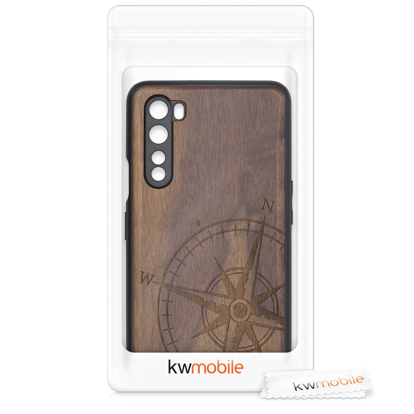 kwmobile Hülle kompatibel mit OnePlus Nord Hülle - Handy Cover - TPU Handyhülle Kompass Vintage