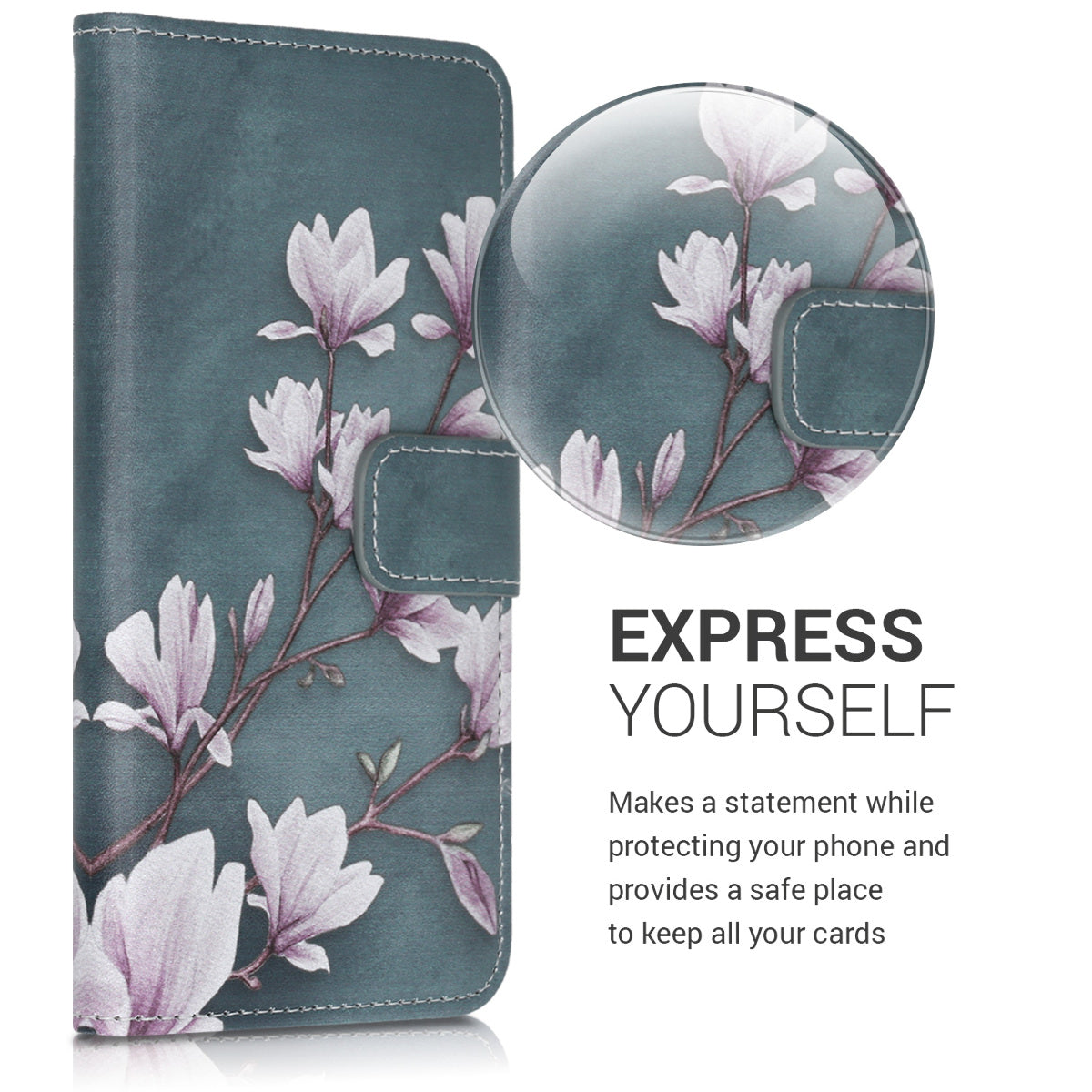 kwmobile Wallet Case kompatibel mit Google Pixel 3a Hülle - Cover mit Ständer und Kartenfächern