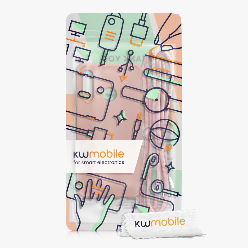 kwmobile Necklace Case kompatibel mit Huawei P30 Lite Hülle - Cover mit Kordel zum Umhängen - Silikon Schutzhülle