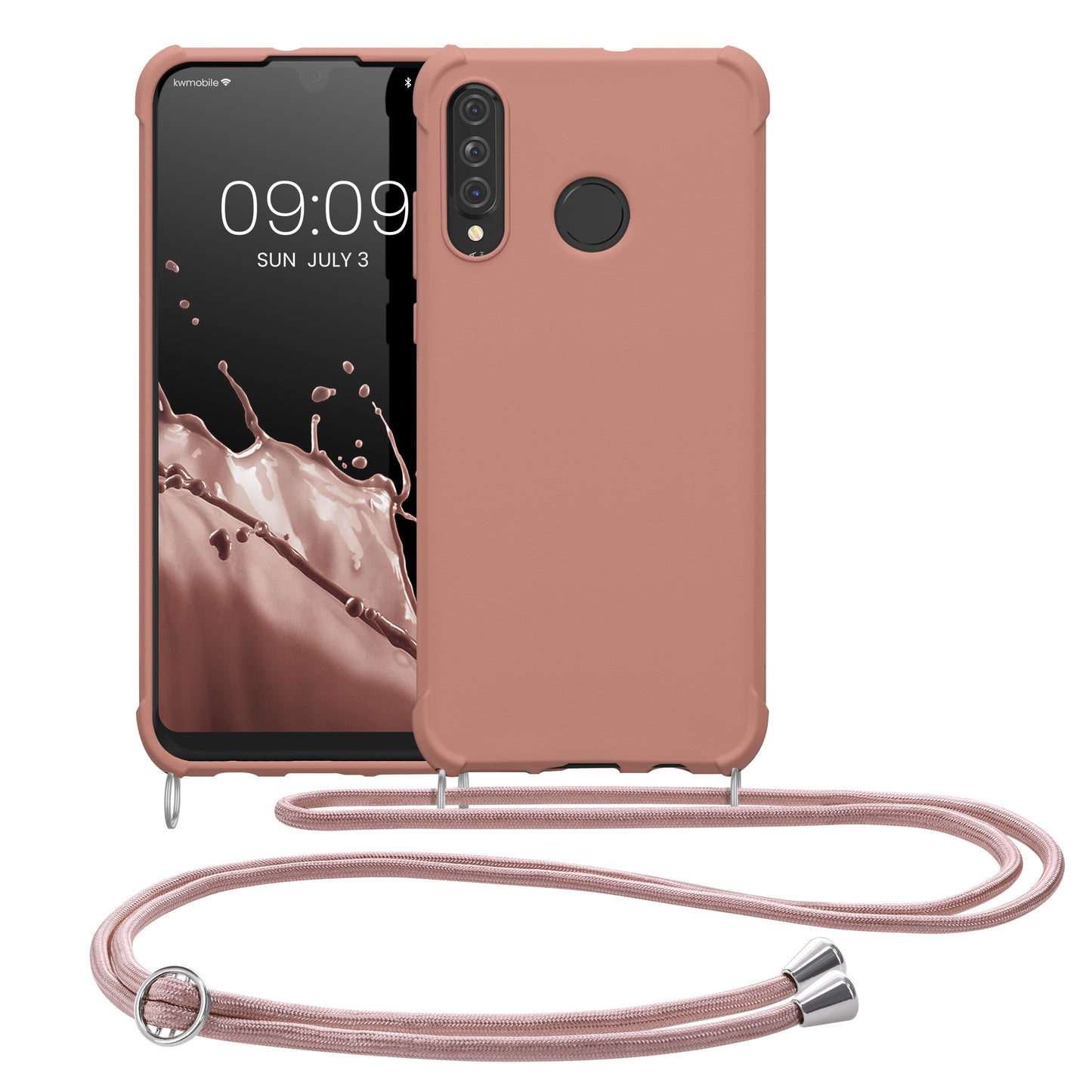kwmobile Necklace Case kompatibel mit Huawei P30 Lite Hülle - Cover mit Kordel zum Umhängen - Silikon Schutzhülle