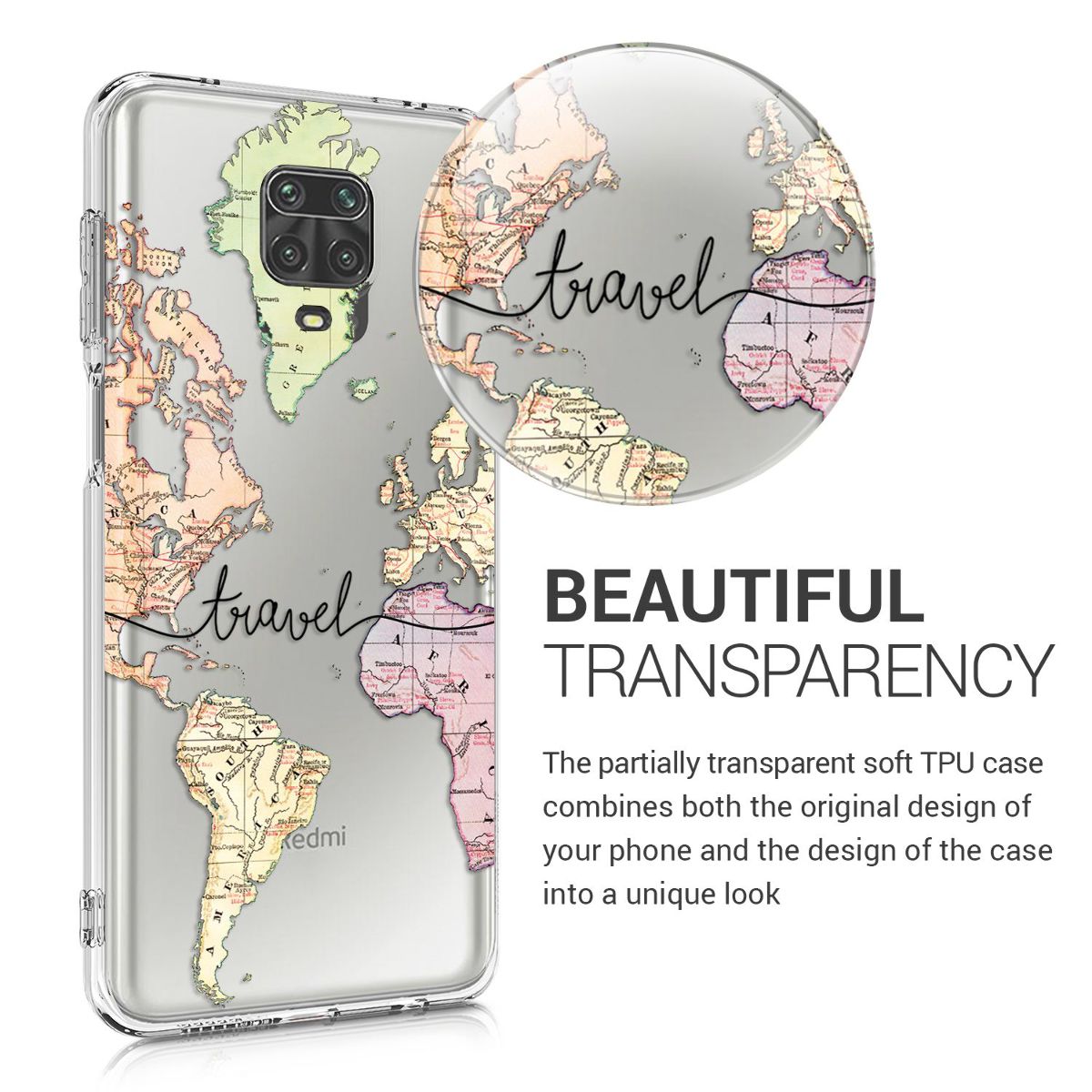 kwmobile Case kompatibel mit Xiaomi Redmi Note 9S / 9 Pro / 9 Pro Max - Hülle Silikon transparent