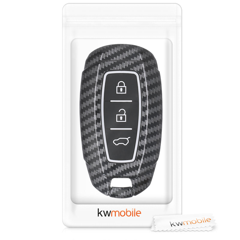 kwmobile Autoschlüssel Hülle kompatibel mit Hyundai 3-Tasten Autoschlüssel Keyless Go Hardcover Schutzhülle Schlüsselhülle Cover