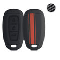 kwmobile Autoschlüssel Hülle kompatibel mit Hyundai 3-Tasten Autoschlüssel Keyless Go - Hardcover Schutzhülle Schlüsselhülle Cover Carbon Schwarz Schwarz  [dsg01]