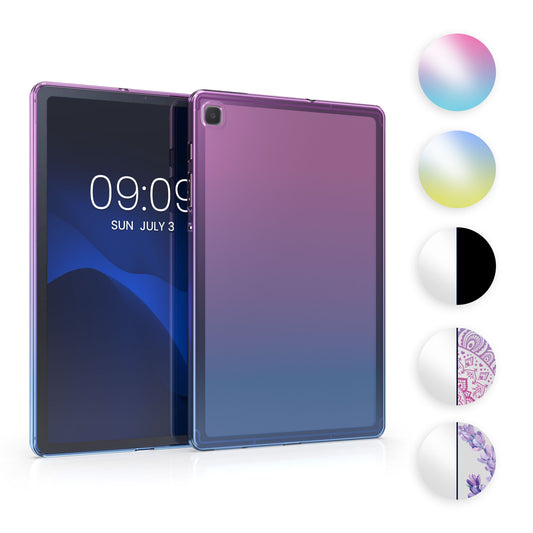 kwmobile Schutzhülle kompatibel mit Samsung Galaxy Tab S6 Lite (2024/2022/2020) - Hülle Silikon - Tablet Cover Case - Lavendel Violett Türkis Transparent Violett  [dsg06]