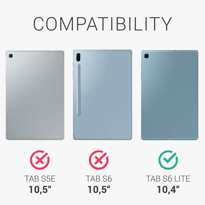 kwmobile Schutzhülle kompatibel mit Samsung Galaxy Tab S6 Lite - Hülle Silikon - Tablet Cover Case - Lavendel Türkis Transparent