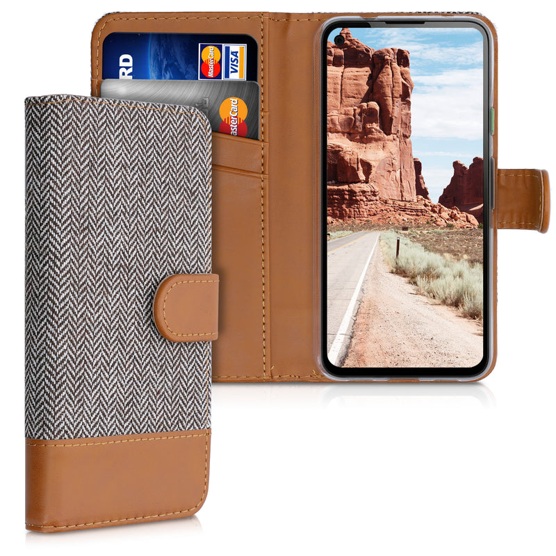 kwmobile Wallet Case kompatibel mit Google Pixel 4a - Hülle mit Ständer - Handyhülle Kartenfächer