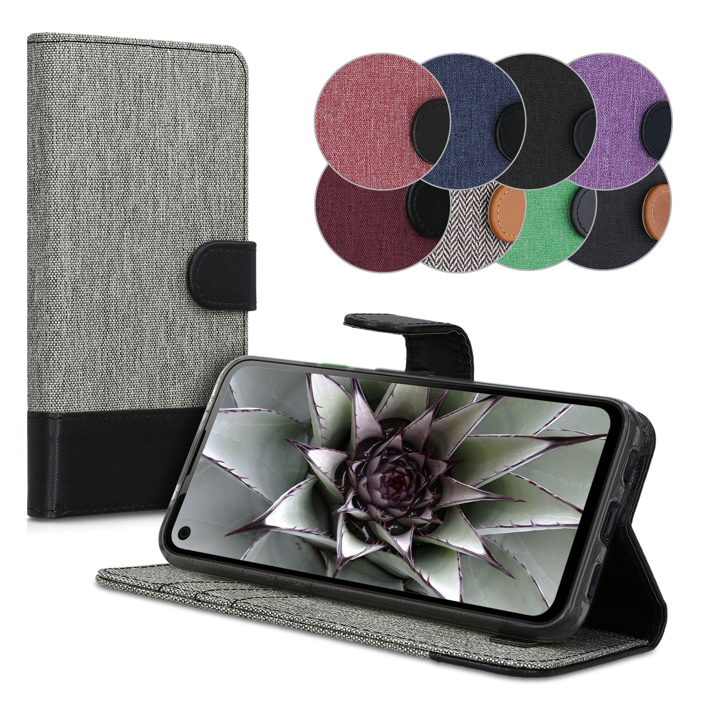 kwmobile Wallet Case kompatibel mit Google Pixel 4a - Hülle mit Ständer - Handyhülle Kartenfächer