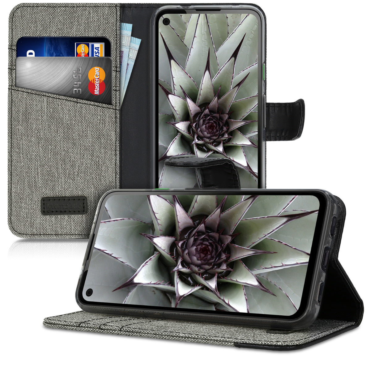 kwmobile Wallet Case kompatibel mit Google Pixel 4a - Hülle mit Ständer - Handyhülle Kartenfächer