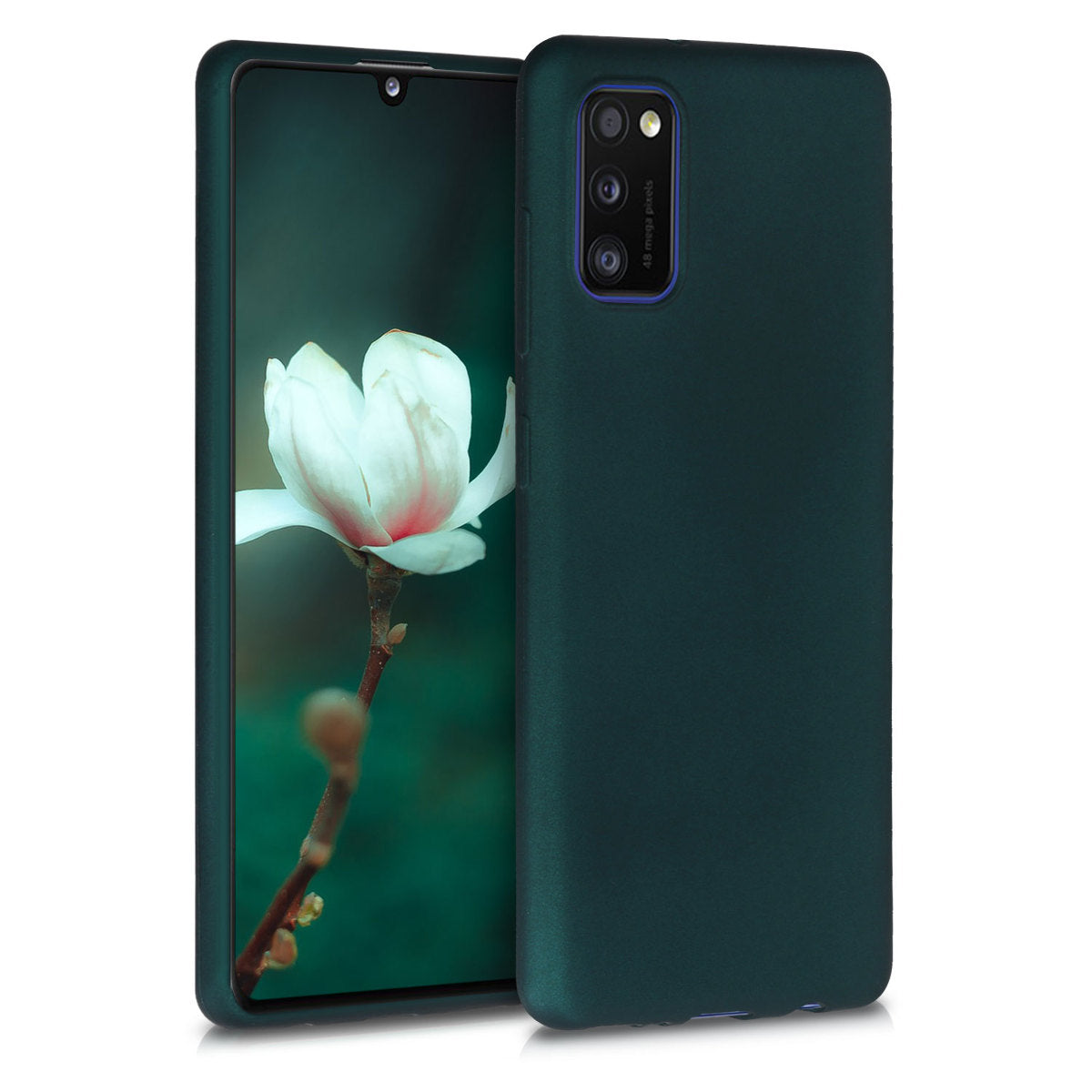 kwmobile Handyhülle für Samsung Galaxy A41 Hülle - Silikon Case metallisch schimmernd - Schutzhülle Cover