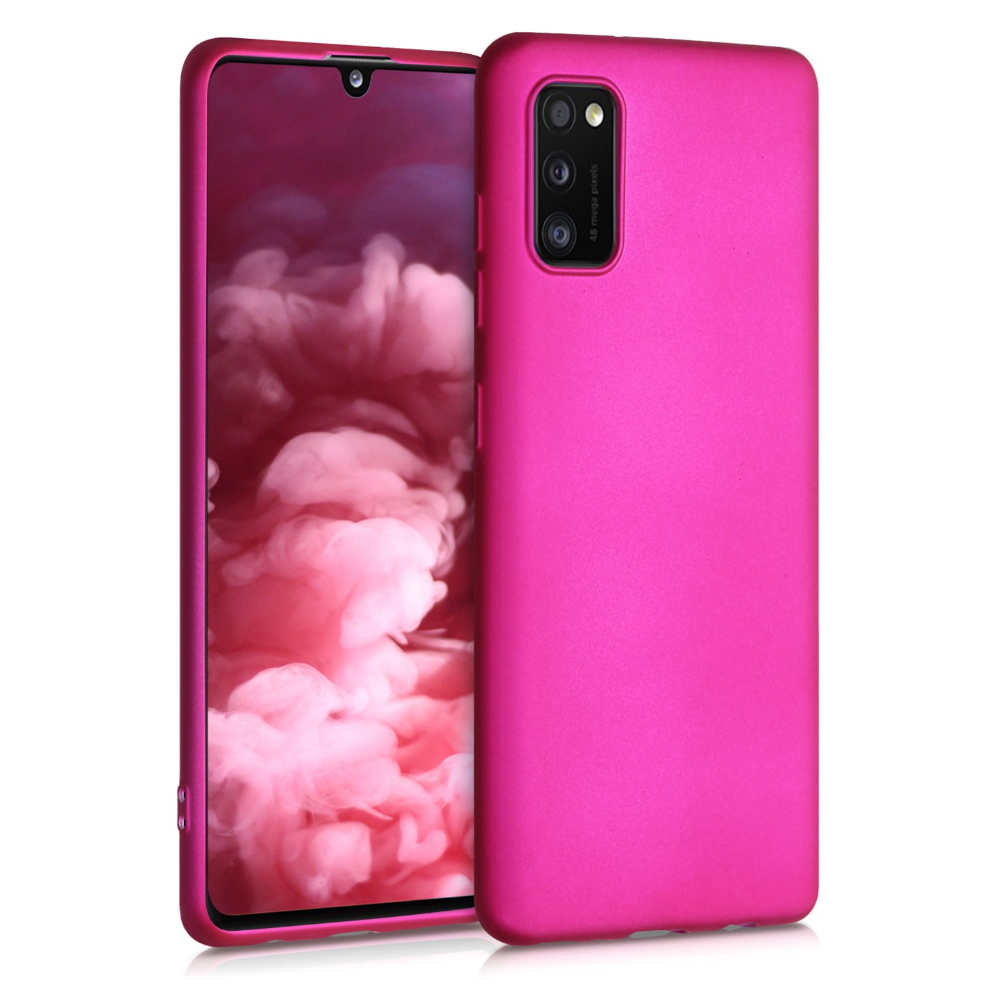 kwmobile Handyhülle für Samsung Galaxy A41 Hülle - Silikon Case metallisch schimmernd - Schutzhülle Cover
