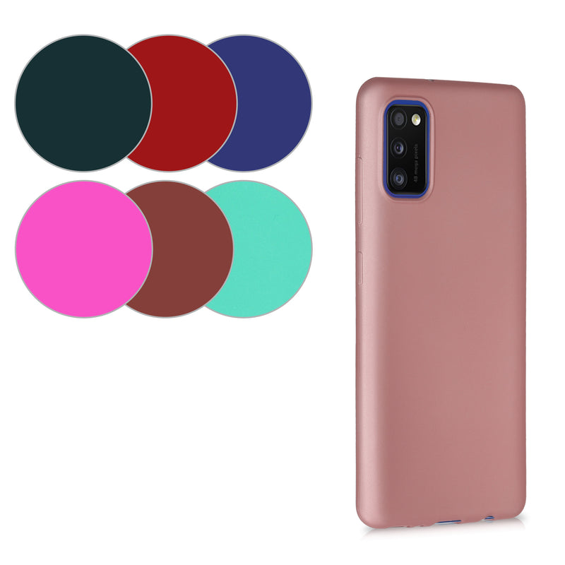 kwmobile Handyhülle für Samsung Galaxy A41 Hülle - Silikon Case metallisch schimmernd - Schutzhülle Cover
