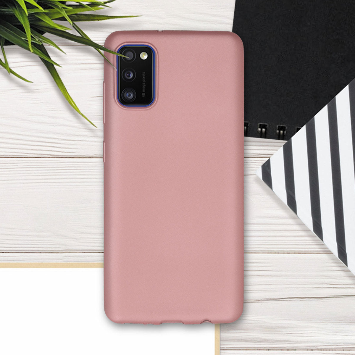 kwmobile Handyhülle für Samsung Galaxy A41 Hülle - Silikon Case metallisch schimmernd - Schutzhülle Cover