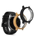 kwmobile 2x Schutzhülle kompatibel mit Huawei Watch GT2 (42mm) Hülle - Fullbody Cover Set aus Silikon - Transparent Rosegold Transparent  [dsg04]