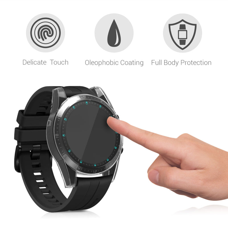 kwmobile Silikon Hülle für Huawei Watch GT2 (46mm) Schutzhülle Fullbody Display Cover Set