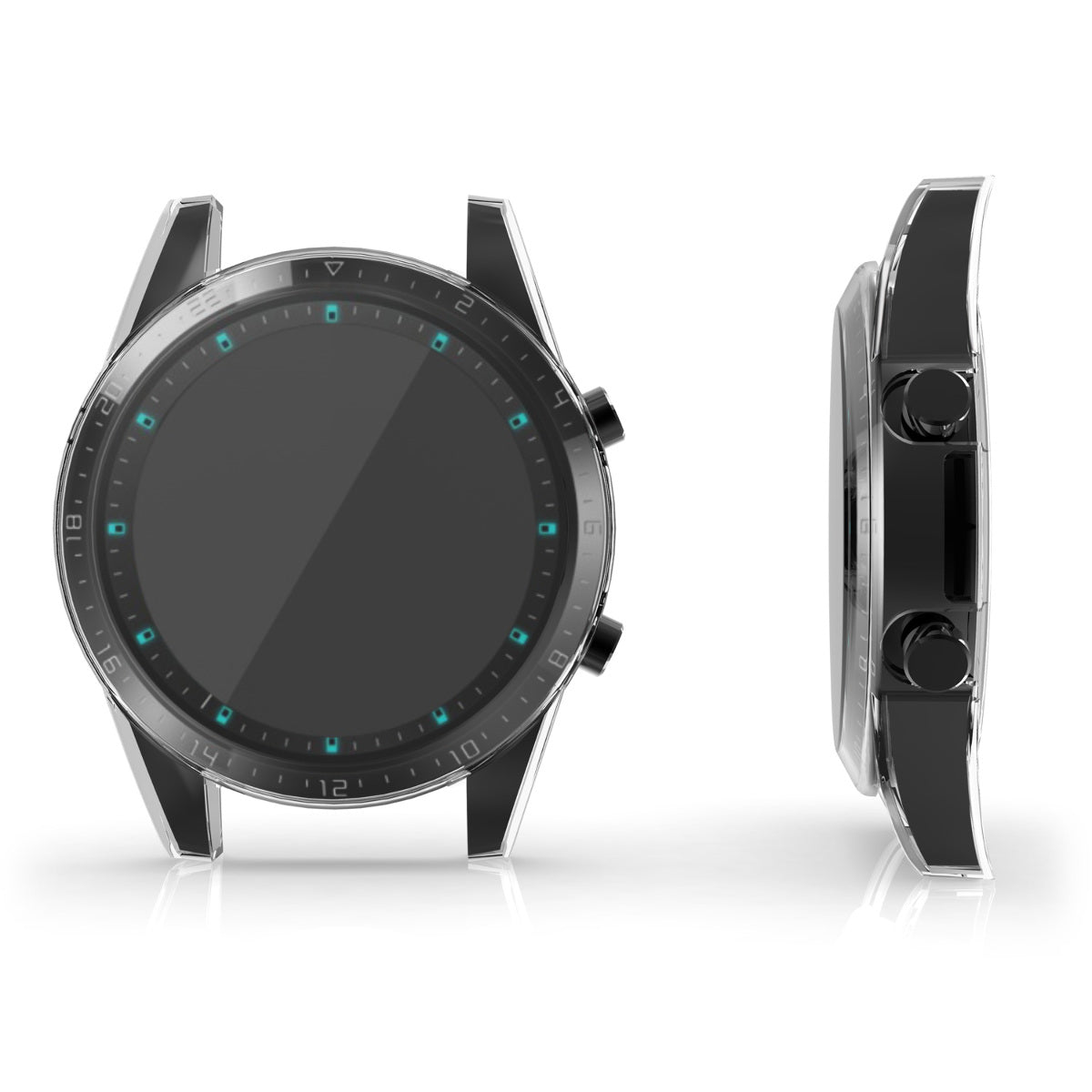 kwmobile Silikon Hülle für Huawei Watch GT2 (46mm) Schutzhülle Fullbody Display Cover Set